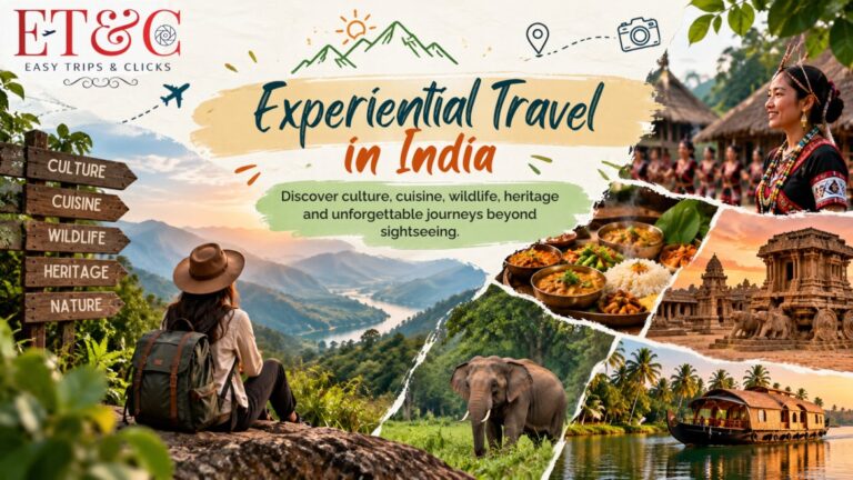 Experiential travel in India featuring cultural exploration, Himalayan landscapes, heritage sites, and nature
